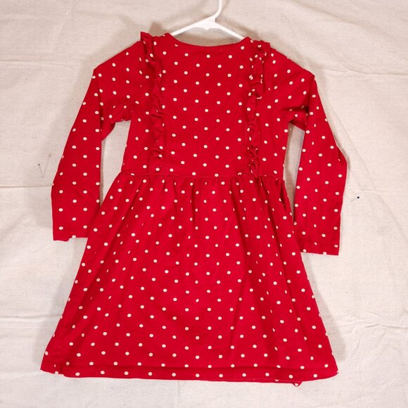 Hanna Andersson Red White Polka Dot Dress Girls 120 6-7 Y Ruffles Cotton - Picture 2 of 11